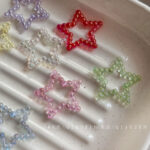 Transparent Iridescent Plated Beads star beads