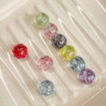 Transparent Iridescent Plated Beads pumpkin bead-590-16