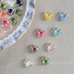 Transparent Iridescent Plated Beads ab love bead