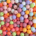 Solid Color Acrylic Beads 14mm pumpkin bead