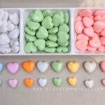 Solid Color Acrylic Beads heart beads