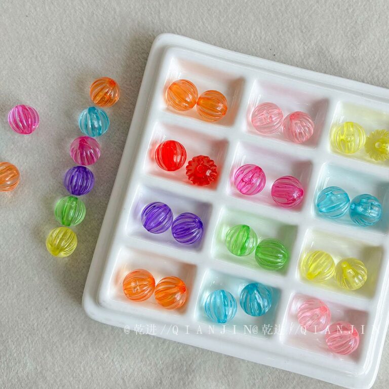Transparent Acrylic Beads 10mm pumpkin beads