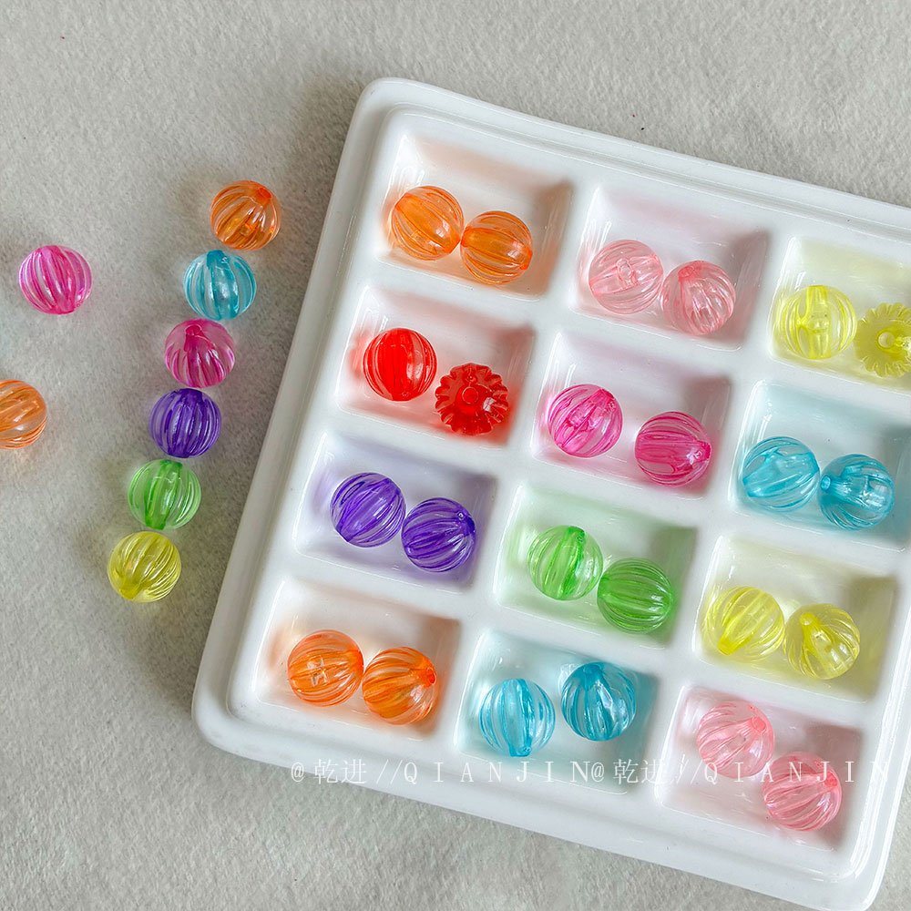 Transparent Acrylic Beads 10mm pumpkin beads