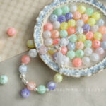 Two-Tone Beads Luminous double-color glittery pumpkin beads
