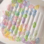 Flower & Leaf Shaped Charms Transparent leaf beads