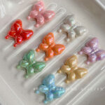 Solid Color Iridescent Plated Beads Butterfly bead