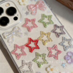 Transparent Iridescent Plated Beads star beads