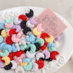 Solid Color Acrylic Beads moon beads