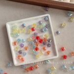 Transparent Iridescent Plated Beads 8*8mm cube beads