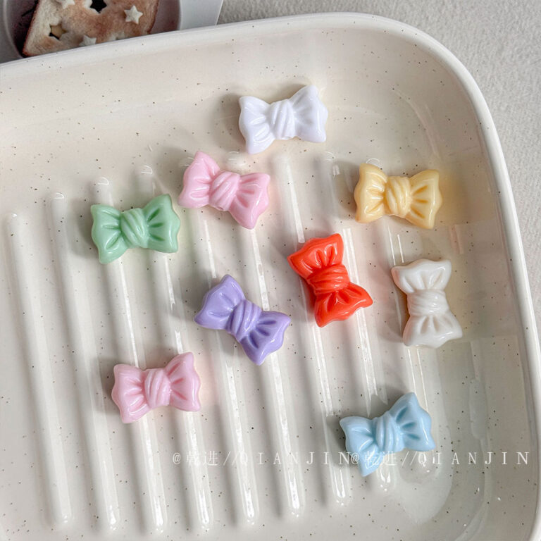 Solid Color Acrylic Beads bow beads-559