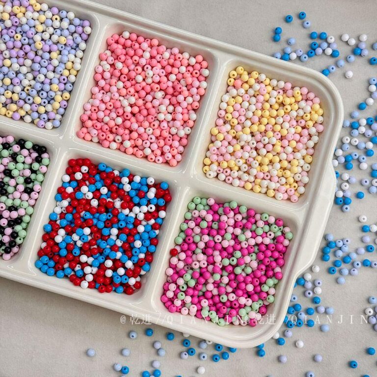Solid Color Acrylic Beads 6mm mixed beads