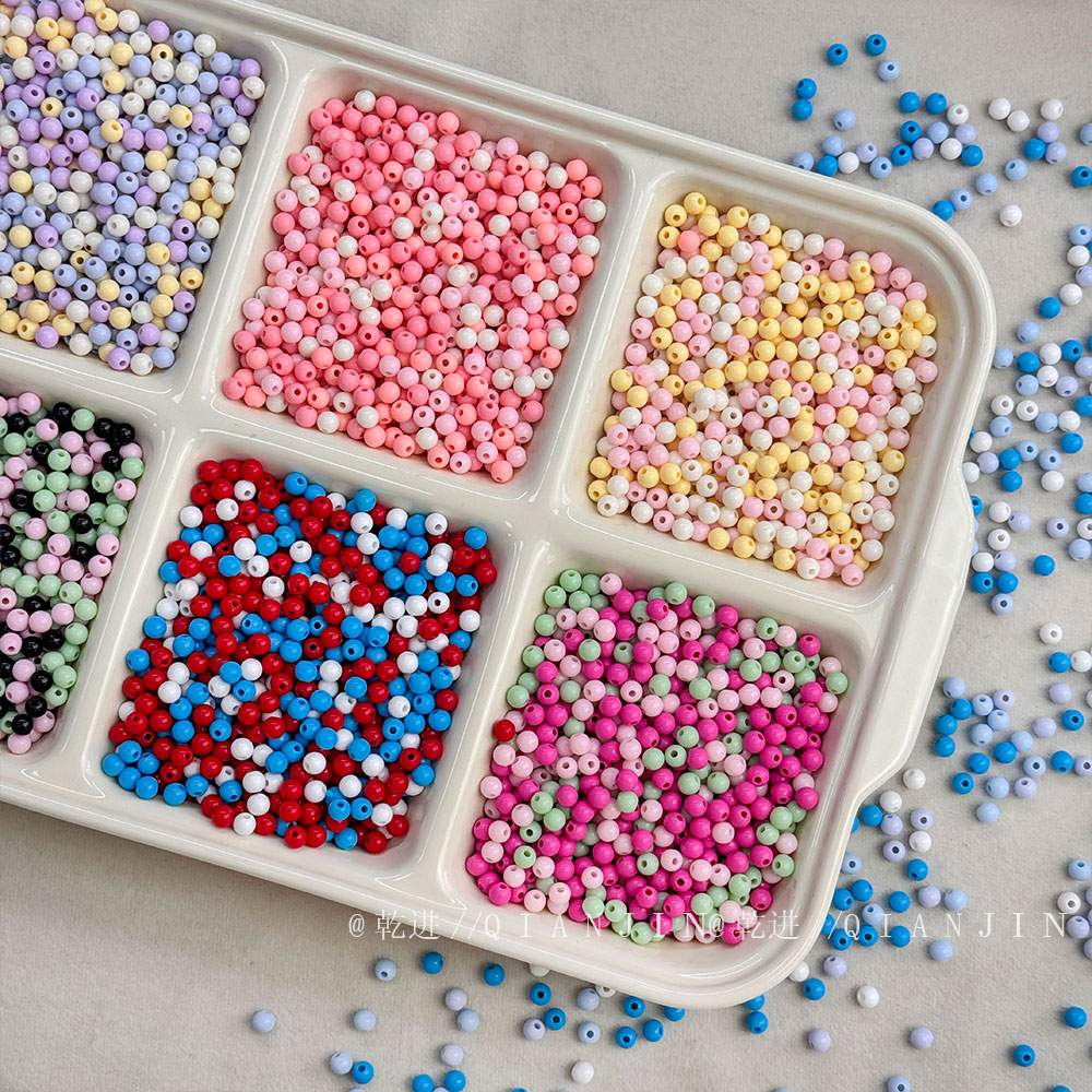 Solid Color Acrylic Beads 6mm mixed beads
