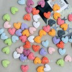 Solid Color Acrylic Beads heart beads
