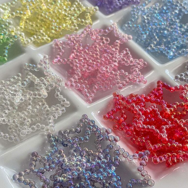 Transparent Iridescent Plated Beads star beads