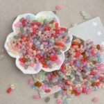 Solid Color Acrylic Beads Jelly Luminous Peanut Beads