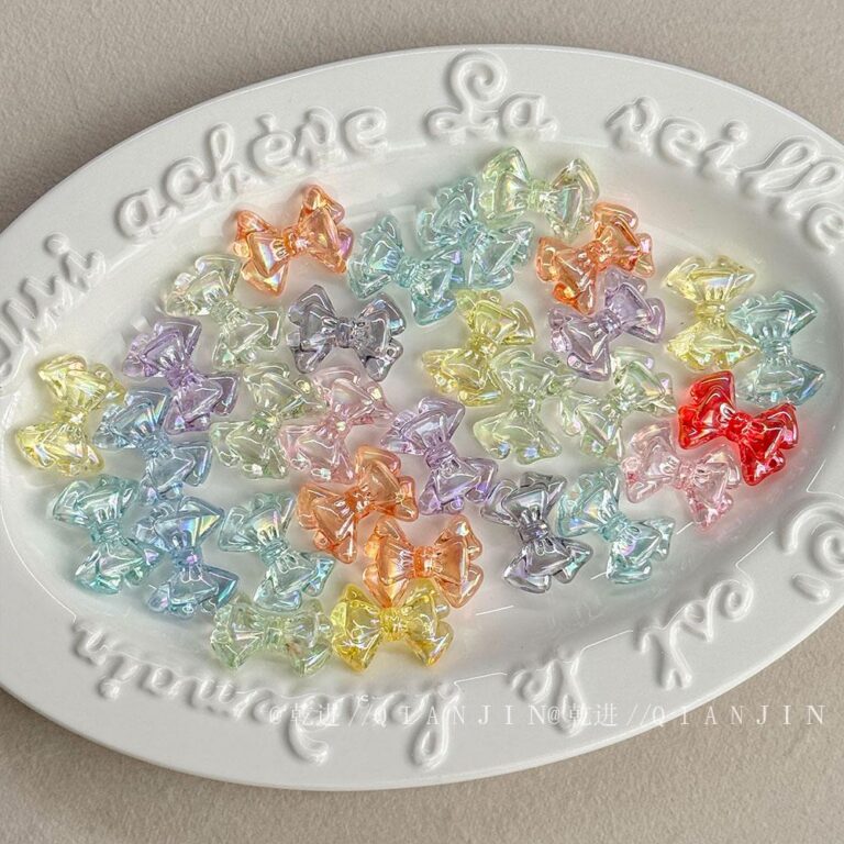 Transparent Iridescent Plated Beads bow beads