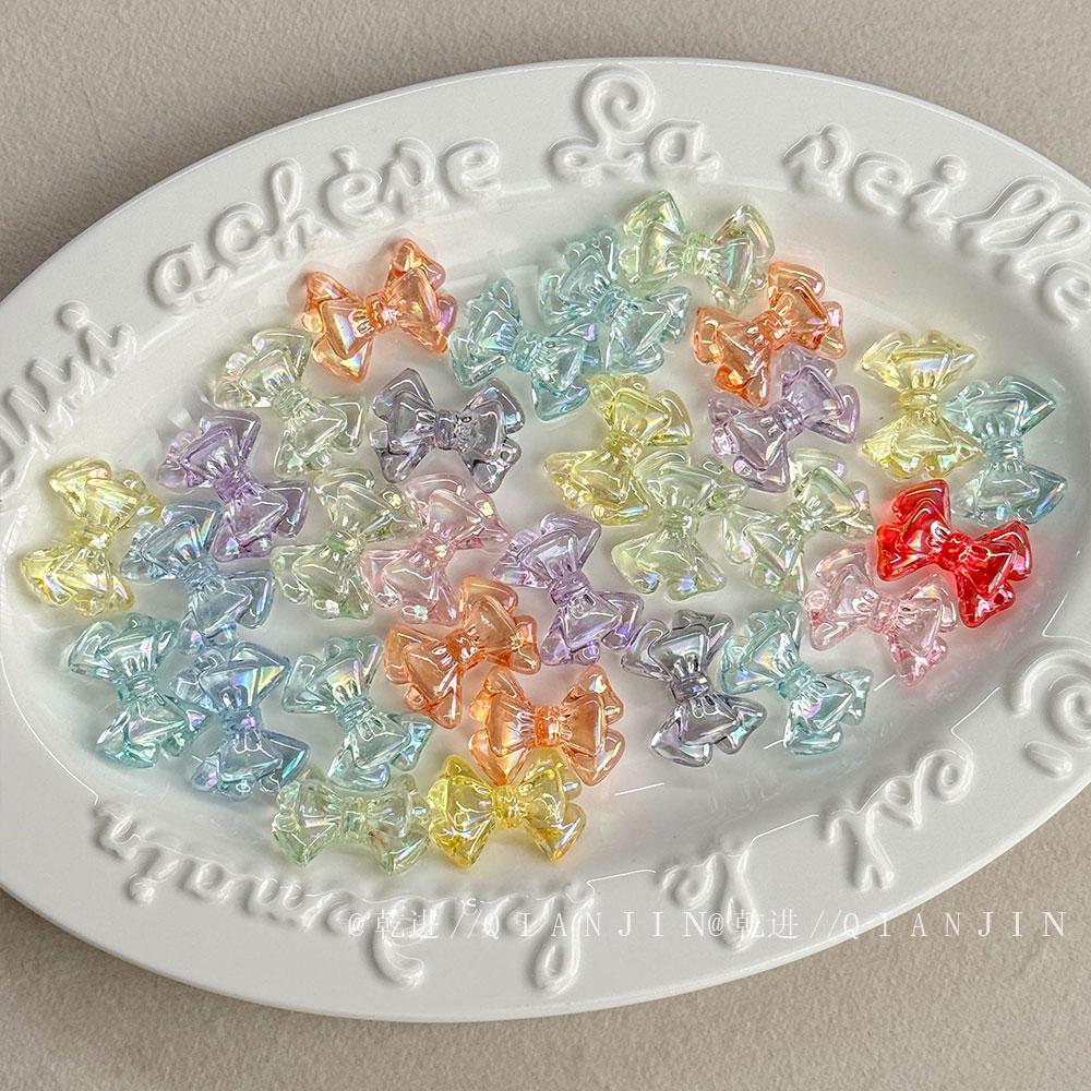Transparent Iridescent Plated Beads bow beads