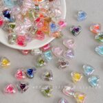 Transparent Iridescent Plated Beads ab love bead