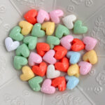 Solid Color Acrylic Beads heart beads