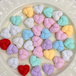Solid Color Acrylic Beads Woolen Heart Bead