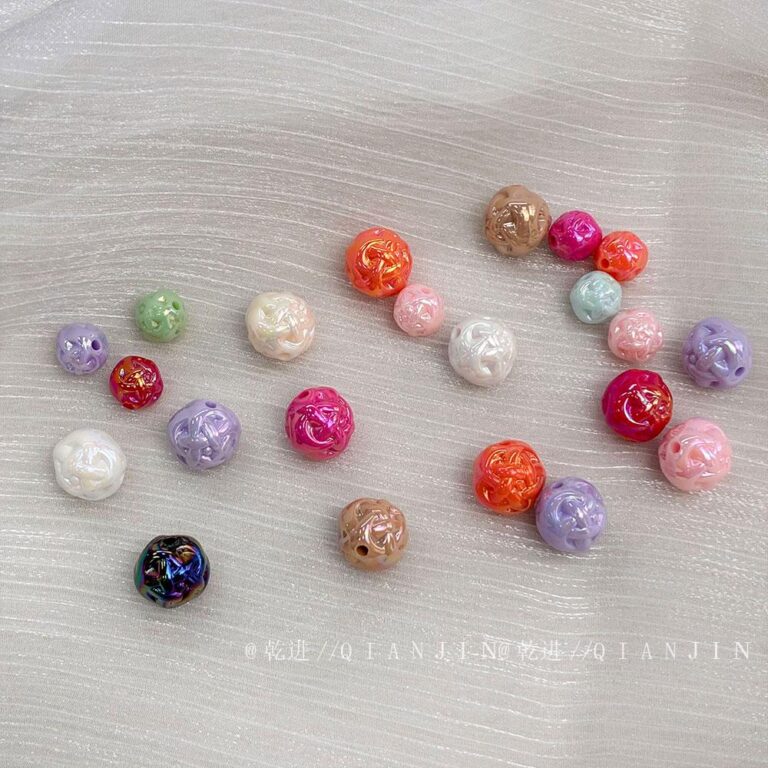 Solid Color Iridescent Plated Beads yarn ball bead