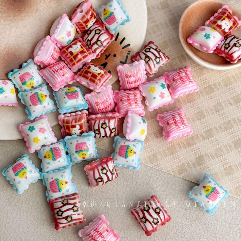 Printed bead Printed pillow with beads