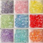 Transparent Iridescent Plated Beads bow beads