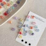 Transparent Iridescent Plated Beads 8*8mm cube beads