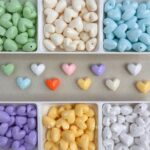 Solid Color Acrylic Beads heart beads