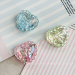 Transparent Iridescent Plated Beads heart beads