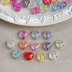 Transparent Iridescent Plated Beads heart beads