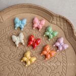 Solid Color Iridescent Plated Beads Butterfly bead
