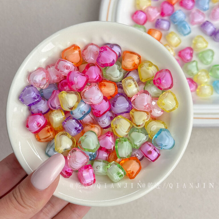Transparent Acrylic Beads heart beads