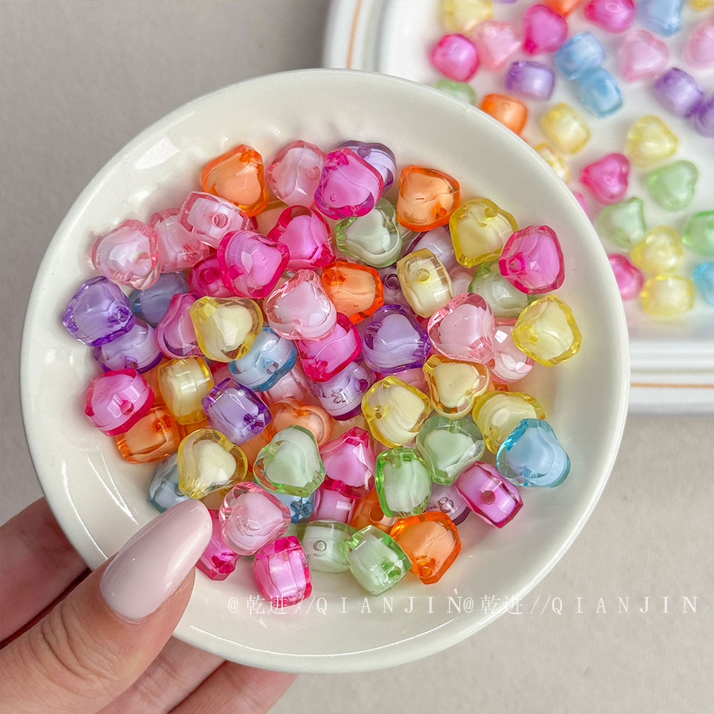 Transparent Acrylic Beads heart beads