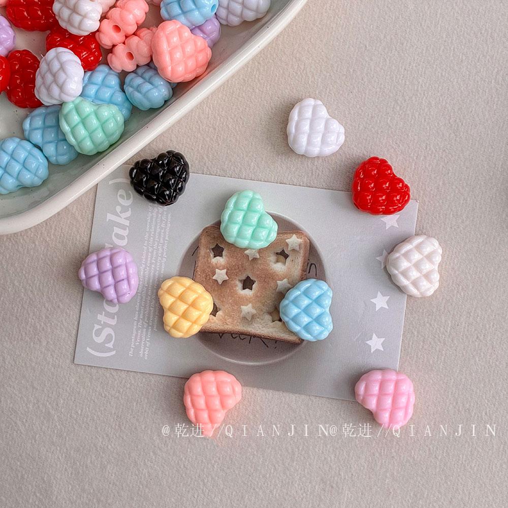 Solid Color Acrylic Beads heart beads