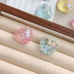 Transparent Iridescent Plated Beads heart beads