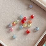 Transparent Iridescent Plated Beads 8*8mm cube beads