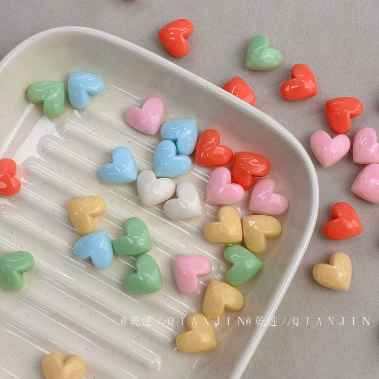 Solid Color Acrylic Beads heart beads