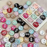 Solid Color Acrylic Beads Coal ball biscuit-667