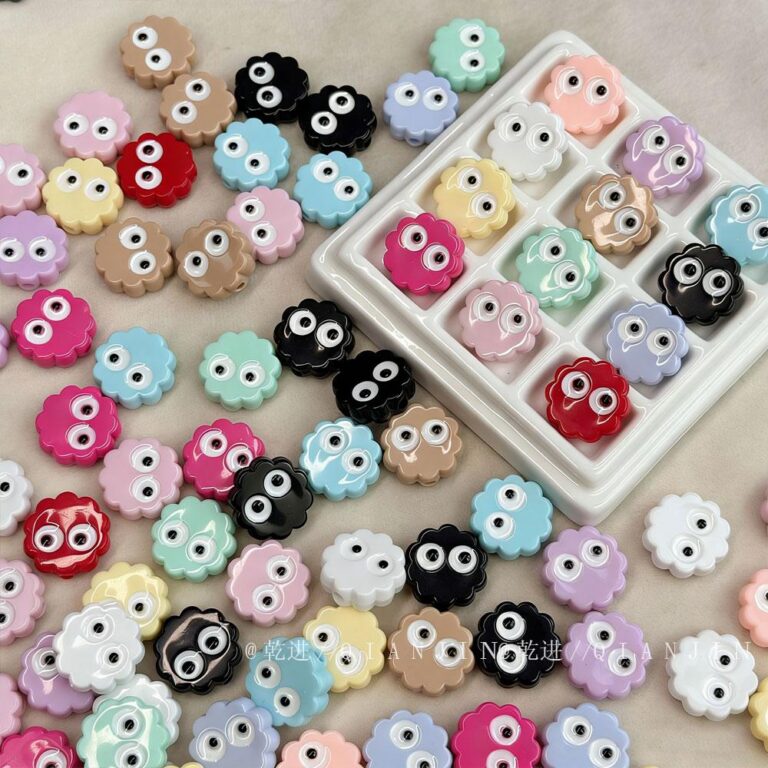 Solid Color Acrylic Beads Coal ball biscuit-667
