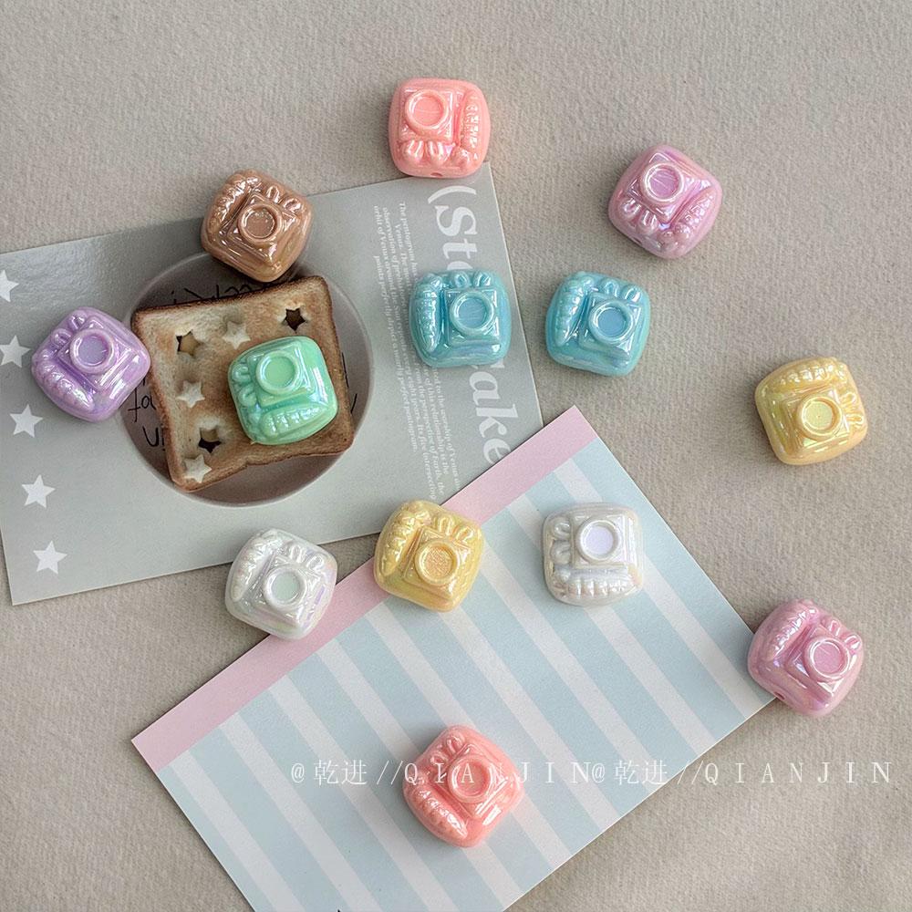 Solid Color Iridescent Plated Beads camera bead