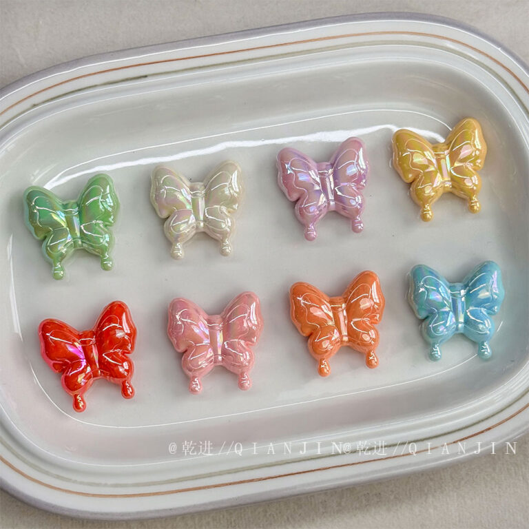 Solid Color Iridescent Plated Beads Butterfly bead