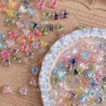 Transparent Iridescent Plated Beads ab love bead