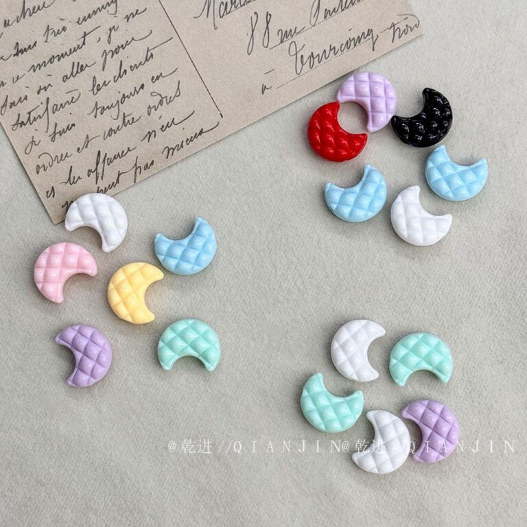 Solid Color Acrylic Beads moon beads