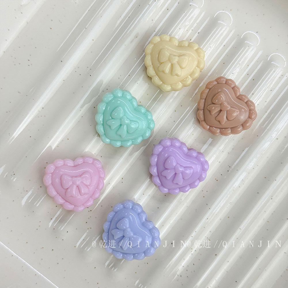 Solid Color Acrylic Beads heart beads