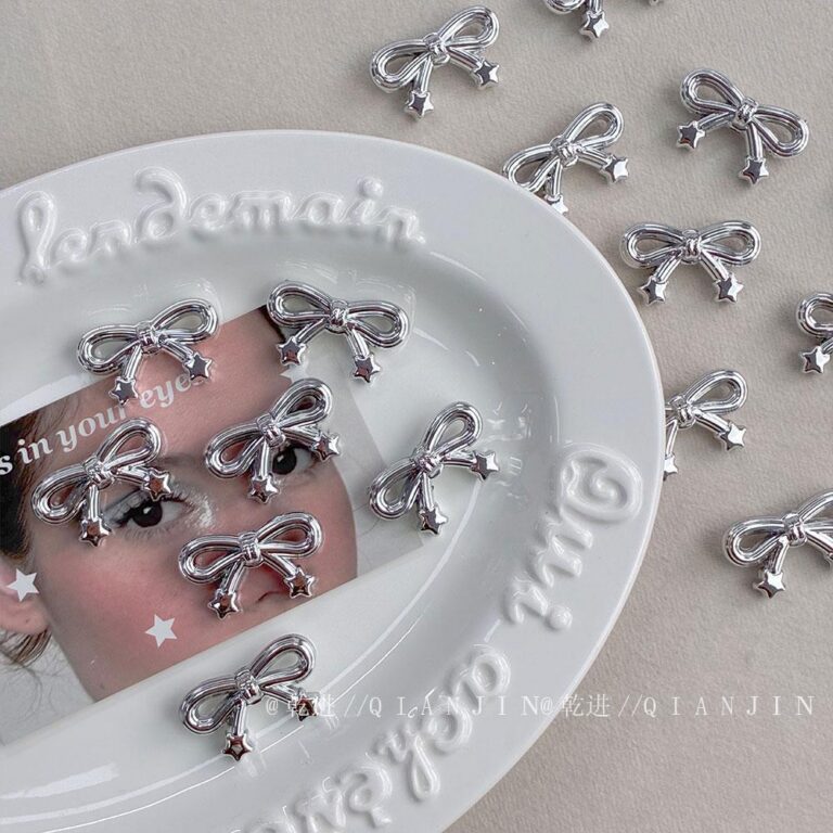 High-Quality UV Beads silver bow beads