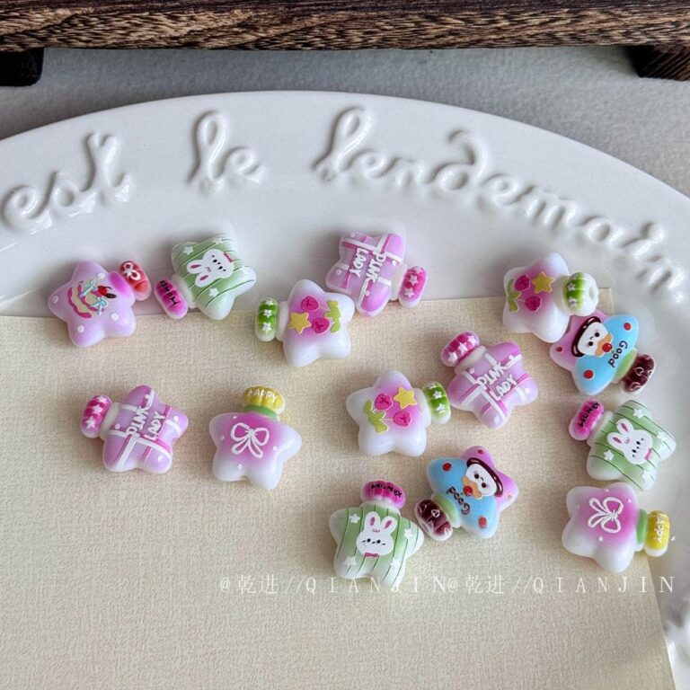 Printed bead Wish bottle beads