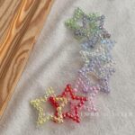 Transparent Iridescent Plated Beads star beads