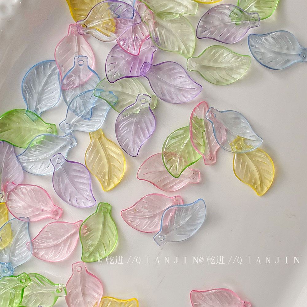 Flower & Leaf Shaped Charms Transparent leaf beads