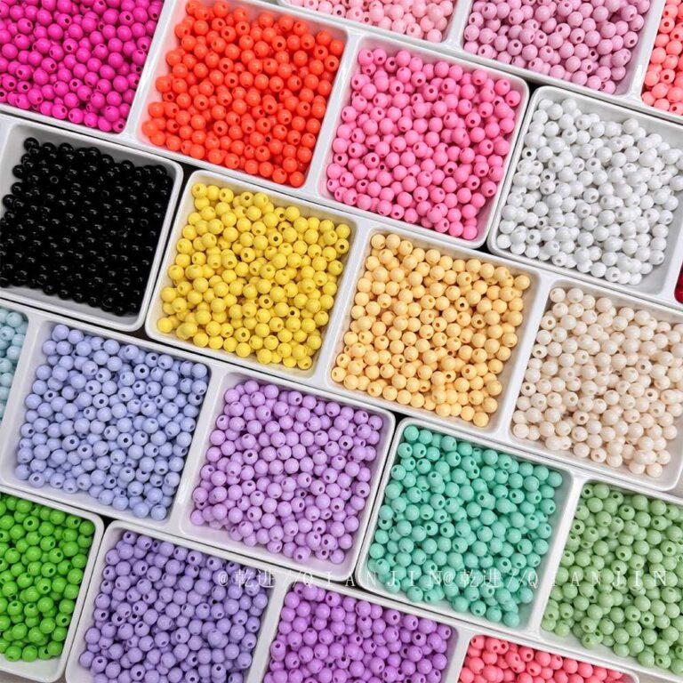 Solid Color Acrylic Beads 6mm beads